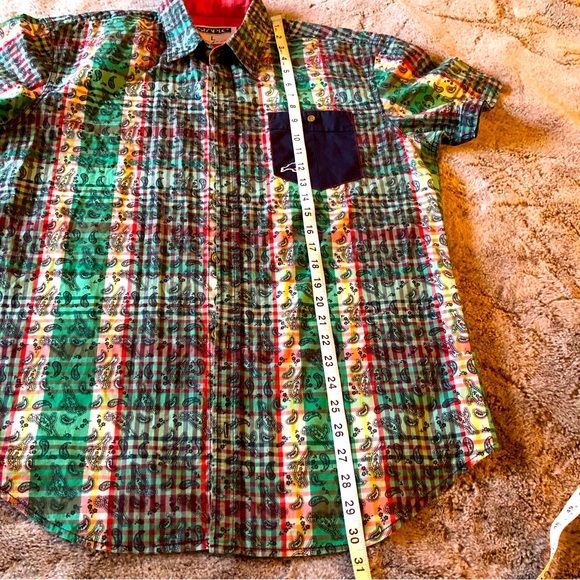 pigeon paisley button down Shirt size L - Picture 4 of 11